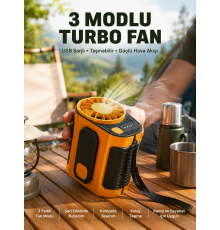Taşınabilir USB Şarjlı Turbo Fan – 3 Modlu Soğutma, Hafif & Kompakt