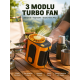 Taşınabilir USB Şarjlı Turbo Fan – 3 Modlu Soğutma, Hafif & Kompakt