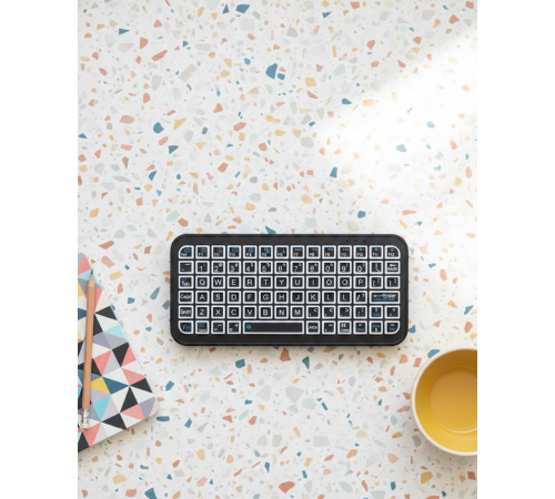 Siyah Kablosuz Mini RGB Işıklı Klavye Bluetooth 5.2 İnce Tasarım