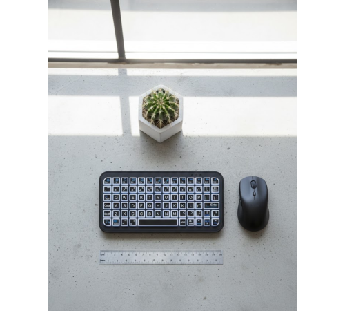 Siyah Kablosuz Mini RGB Işıklı Klavye Bluetooth 5.2 İnce Tasarım