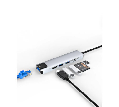 USB C Çoklu Port Adaptör HDMI USB Ethernet SD Kart Hub