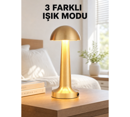 Şarjlı Dimmerli LED Masa Lambası – 4-8 Saat Aydınlatma Yeni Nesil
