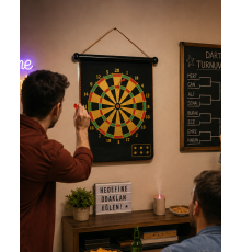 Manyetik Dart Oyunu Katlanabilir Güvenli Dart Seti 6 Ok Hediyeli