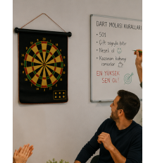 Aile ve Arkadaş Oyunları İçin Manyetik Dart Tahtası 6 Ok Dahil