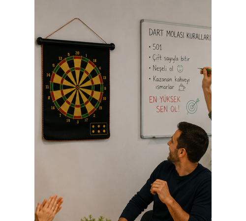 Aile ve Arkadaş Oyunları İçin Manyetik Dart Tahtası 6 Ok Dahil