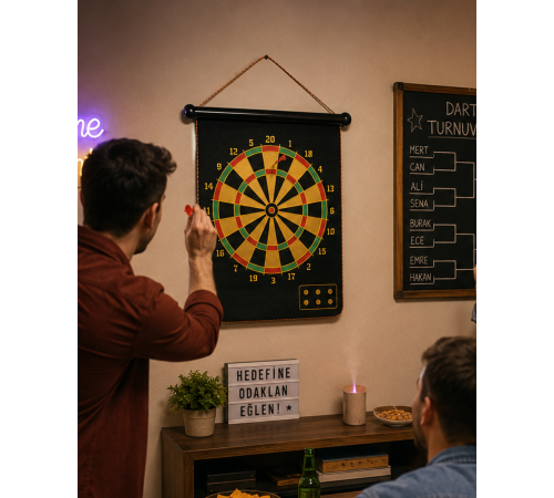 Manyetik Dart Oyunu Katlanabilir Güvenli Dart Seti 6 Ok Hediyeli