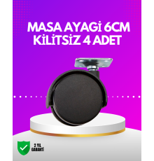 Masa ve Koltuk İçin Kilitsiz Tekerlek Seti 6 cm