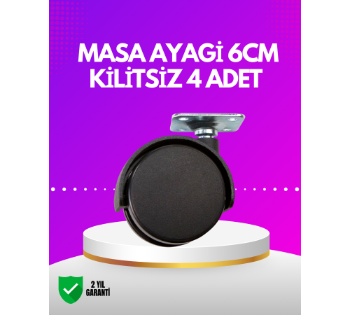 Masa ve Koltuk İçin Kilitsiz Tekerlek Seti 6 cm