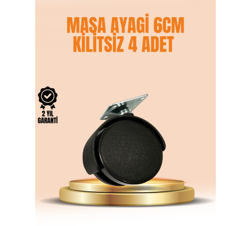 6 cm Kilitsiz Masa Ayağı Tekerleği 4’lü Set Çok Amaçlı