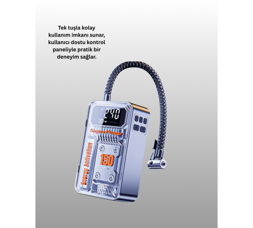 Mini Boy Elektrikli Şarjlı Yüksek Basınçlı Lastik Şişirme Pompası