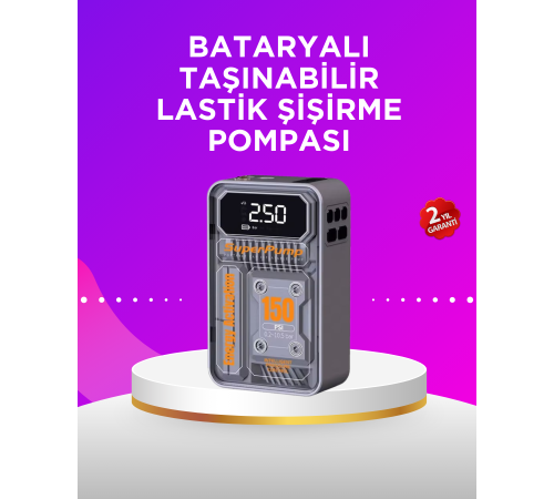 Mini Boy Elektrikli Şarjlı Yüksek Basınçlı Lastik Şişirme Pompası