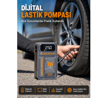 150 PSI Kablosuz Dijital Ekranlı Taşınabilir Araç Lastik Pompası
