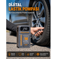 150 PSI Kablosuz Dijital Ekranlı Taşınabilir Araç Lastik Pompası