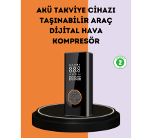 150 PSI Dijital Hava Pompası Akü Takviye ve Powerbank Özellikli