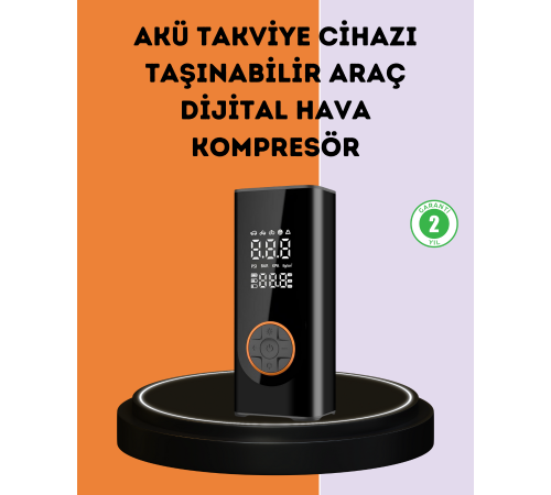 150 PSI Dijital Hava Pompası Akü Takviye ve Powerbank Özellikli