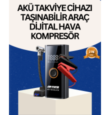 Taşınabilir Akü Takviye ve Akıllı Lastik Şişirme Pompası