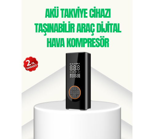 Akü Takviye Cihazı Jump Starter ve Dijital Hava Kompresörü