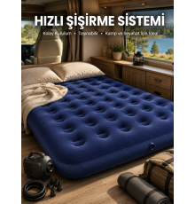 Çift Kişilik Şişme Yatak Dayanıklı Vinil Kamp ve Misafir Kullanımına Uygun