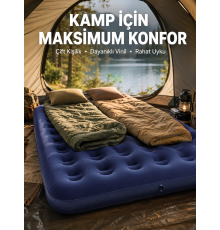 Çok Amaçlı Şişme Hava Yatağı Çift Kişilik Hızlı Şişirme Vanalı