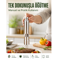 Orta Boy Kararbiber ve Tuz Öğütücü – Kolay Kullanım, Şık Tasarım Yeni Nesil