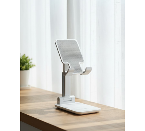 Ayarlanabilir Ergonomik Katlanabilir Masaüstü Telefon Tutucu Beyaz