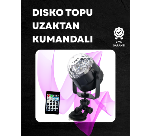 Kompakt Tasarımlı, Döner Renkli LED Disko Topu - Ev ve Profesyonel Kullanım