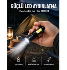 Mini Boy LED El Feneri - 2000 Lümen, Su Geçirmez Tasarım Yeni Nesil