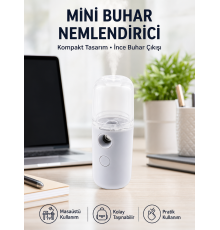 Mini Şarjlı Buhar Nemlendirici – Taşınabilir, Enerji Tasarruflu, Kablosuz Kullanım Yeni Nesil