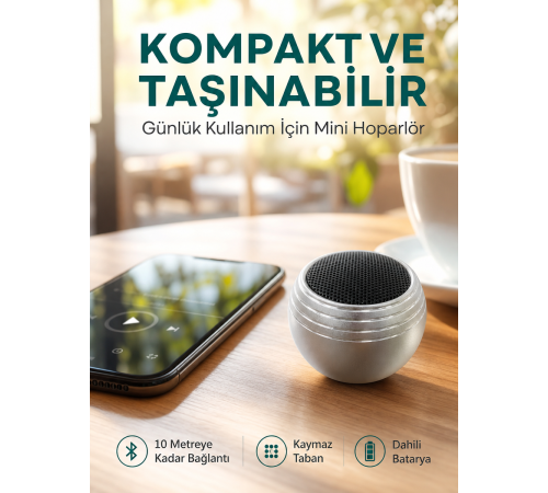 Kablosuz Mini Hoparlör Şarjlı TWS Destekli Kompakt Ses Sistemi Yeni Nesil