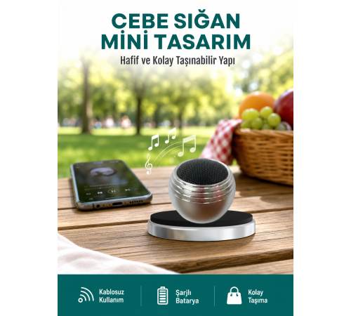 Cep Boy Bluetooth Hoparlör Güçlü Ses Çıkışı TWS Destekli Yeni Nesil