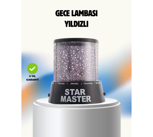 Galaxy Efektli LED Yıldız Projektör Renk Değiştirmeli Oda Aydınlatması