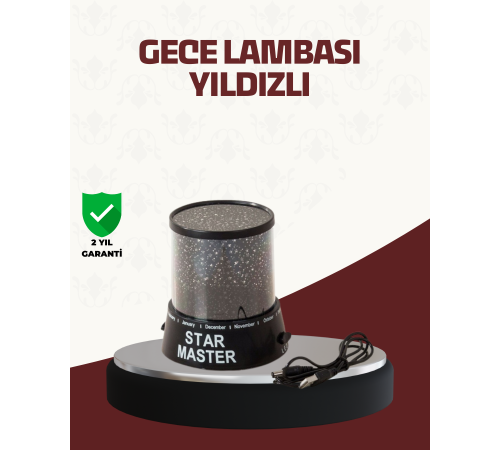 Galaxy Efektli LED Projektör Taşınabilir Yıldız Gece Lambası