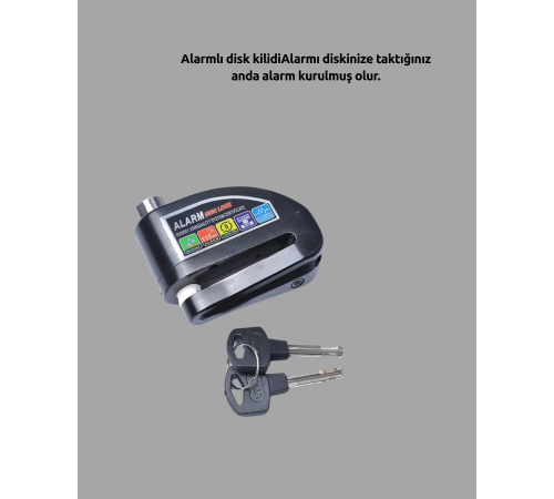 Yüksek Sesli 110dB Çelik Disk Kilidi Su Geçirmez Yeni Nesil