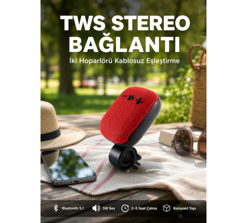 5W Kablosuz Bluetooth Hoparlör Güçlü Bas ve FM Radyo