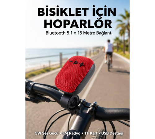 Taşınabilir Bluetooth Hoparlör Suya Dayanıklı Kumaş Kaplama