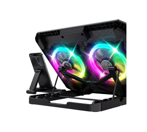 Çift Fanlı Laptop Soğutucu RGB Işıklı Sessiz Notebook Standı