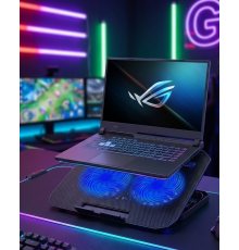 Çift Fanlı Laptop Soğutucu Stand 17 İnç Uyumlu 8 Kademeli Ayarlı USB Girişli