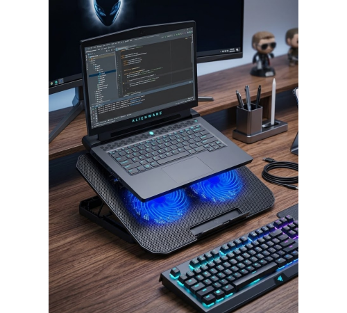 Çift Fanlı Sessiz Laptop Soğutucu 17 İnç Uyumlu Yükseltici Stand