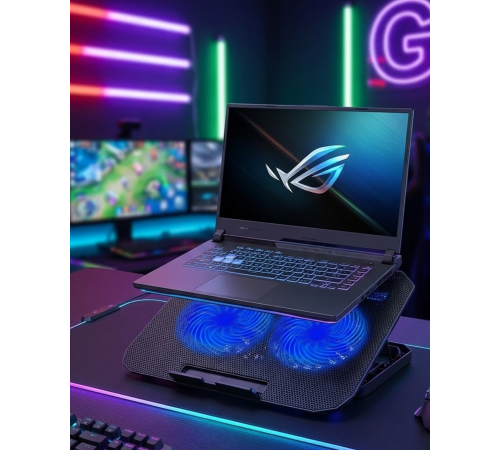 Çift Fanlı Laptop Soğutucu Stand 17 İnç Uyumlu 8 Kademeli Ayarlı USB Girişli