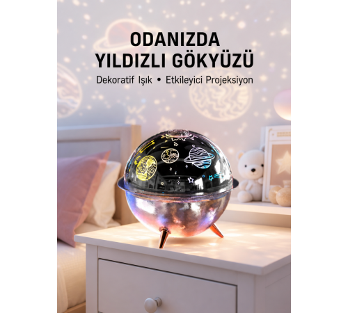 Galaksi ve Yıldız Efektli Nemlendirici Işık Projektörü Yeni Nesil