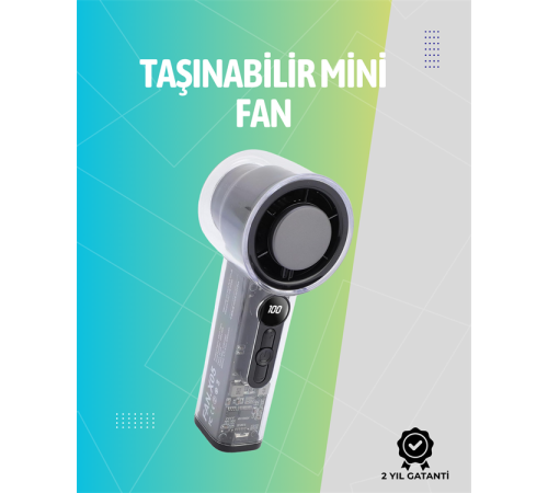 Mini El Fanı | 3000mAh Pil | Type-C Şarj Girişi | Kompakt ve Hafif Tasarım