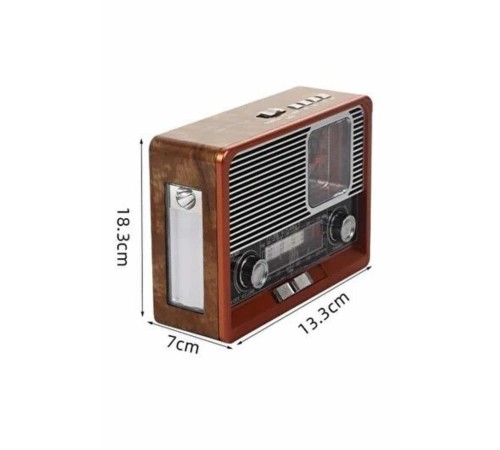 Vintage Nostaljik Radyo AUX USB SD Kart Girişli Şarjlı Bluetooth Bağlantılı