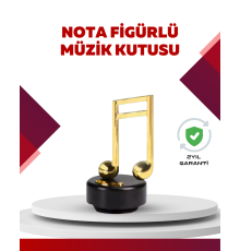 Altın Nota Temalı Müzik Kutusu  Müzikli Hediyelik