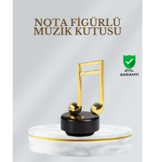 Dönen Nota Figürlü Müzik Box Işıltılı Dekoratif Tasarım