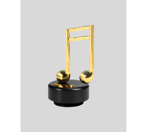 Altın Nota Figürlü Dönen Müzik Kutusu Dekoratif Music Box Yeni Nesil