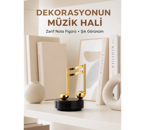 Melodious Music Altın Nota Figürlü Müzik Kutusu Yeni Nesil