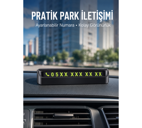 Tüm Araçlara Uyumlu Araç Içi Park Numaratör Oto Araç Numaratör