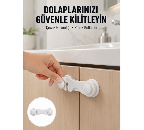 4 Adet Bebek Güvenlik Dolap Kilidi Çift Taraflı Bantlı Kolay Montajlı Emniyet Seti Yeni Nesil