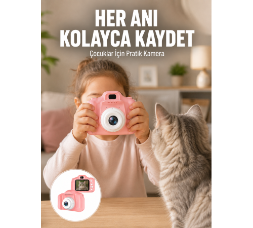 HD Video Kayıt Özellikli Mini Dijital Kamera Fotoğraf Çekimli USB Şarjlı Yeni Nesil