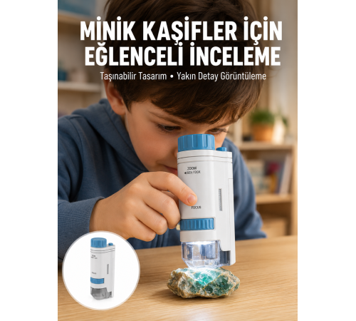 PMMA Optik Lensli Kompakt Taşınabilir Mikroskop Yeni Nesil